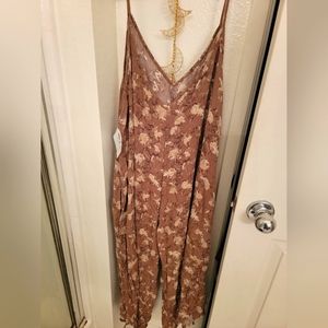 Final Touch brown floral print jumpsuit large